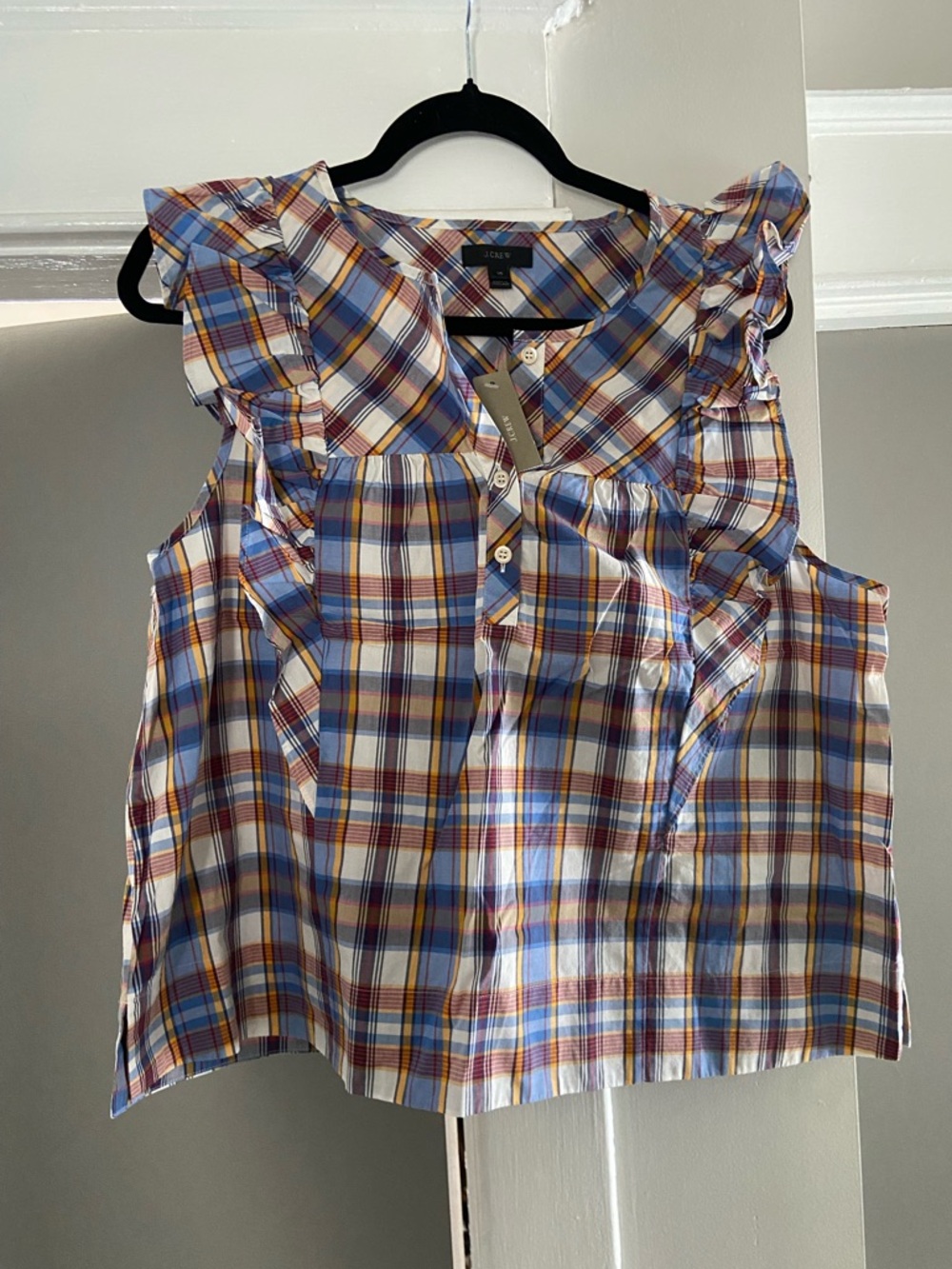 J.Crew plaid sleeveless blouse 14 NWT